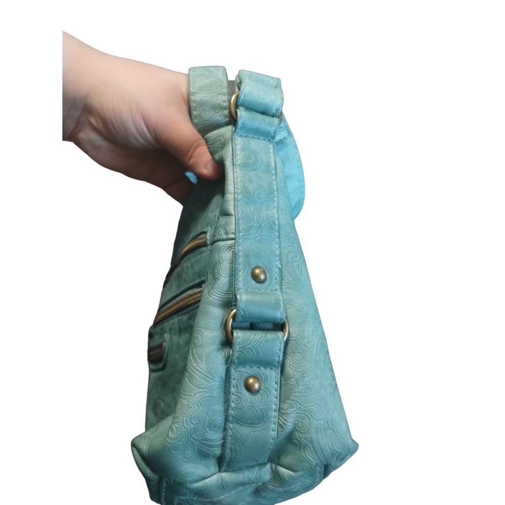 Stone Mountain USA Teal Handbag Shoulder Bag Purse Adjustable Strap Women's - Picture 11 of 16
